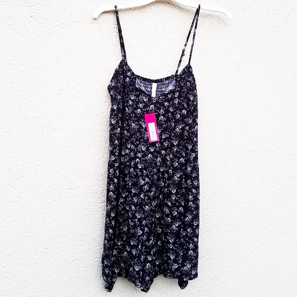 Xhilaration Tie-Front Floral Romper NWT Sz M - Picture 5 of 13